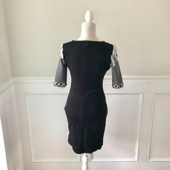 Julia Jordan Black & White Stretch Sheath Dress 4 - Picture 5 of 6